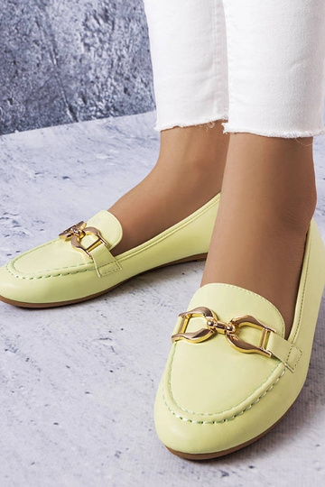 Grüne Mokassins mit...