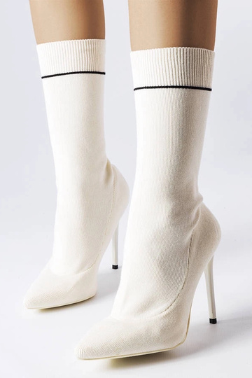 Weiße Sock Boots mit hohem... 2