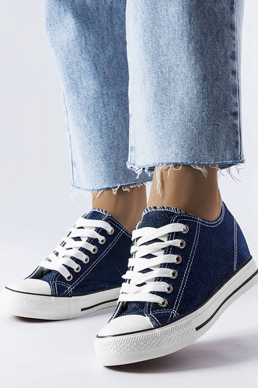 Marineblaue Glitzer-Keilsneakers Crete Marineblaue Glitzer-Keilsneakers Crete