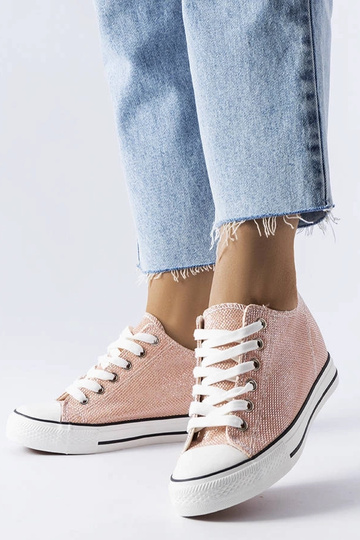 Rosa Glitzer-Keilsneaker Crete