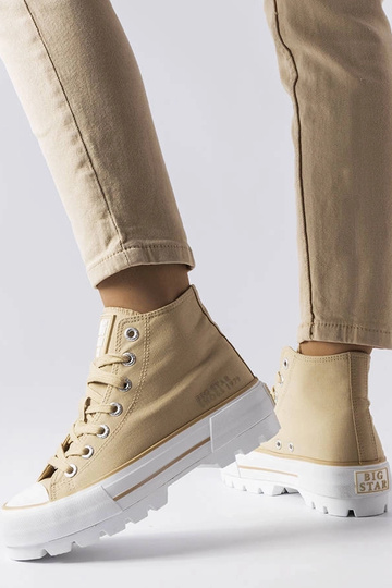 Big Star Damen Knöchelhohe Sneakers beige LL274160 2