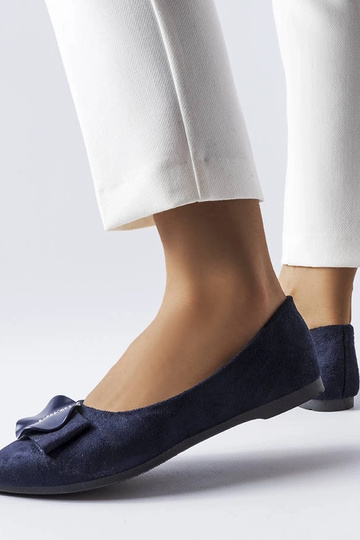 Marineblaue Ballerinas verziert mit Rémy-Zirkonen 2