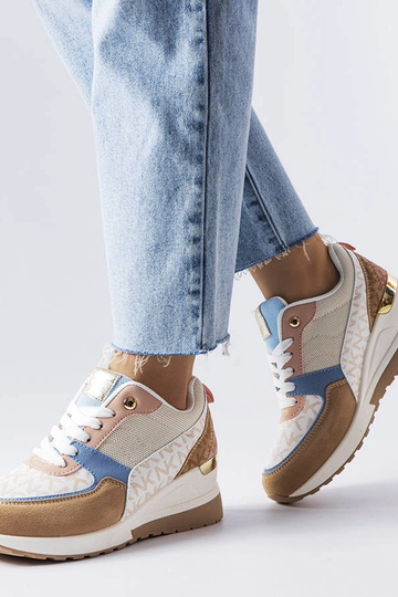 Beige und blaue...