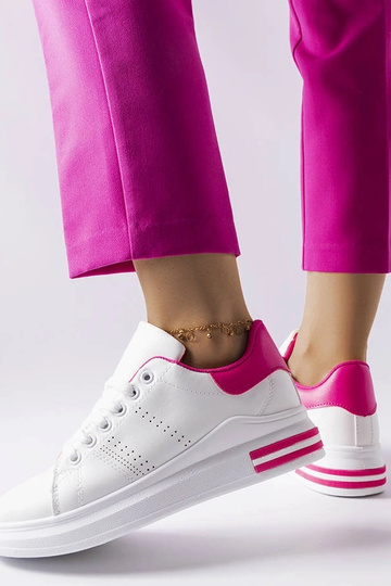 Weiße Sneaker mit rosa...