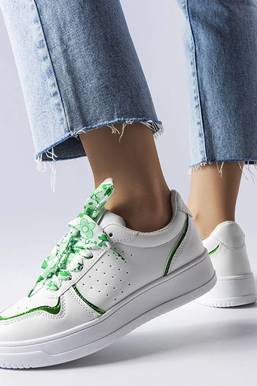 Weiße Pryor Sneakers mit Schleife Weiße Pryor Sneakers mit Schleife