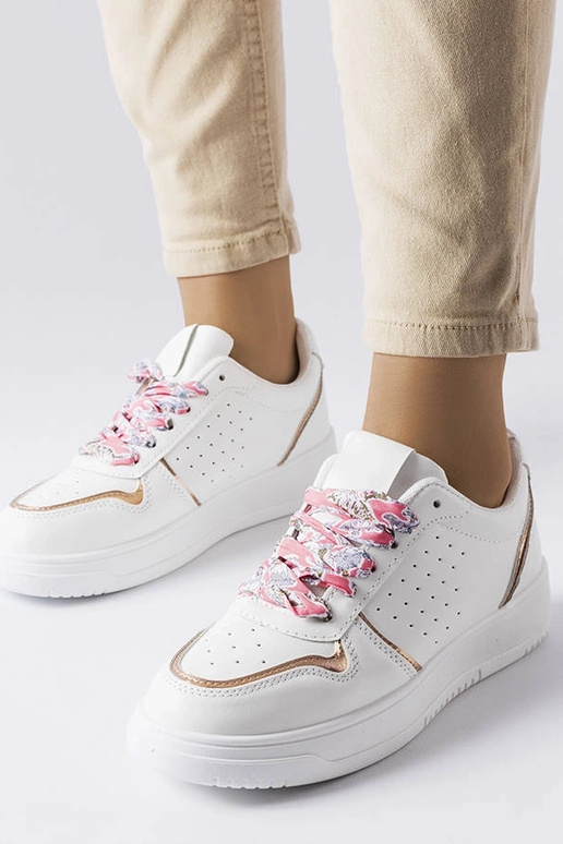 Weiße Pryor Sneakers mit Schleife Weiße Pryor Sneakers mit Schleife