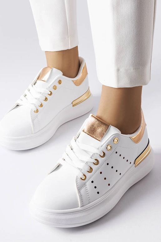 Weiße Sneakers mit bunter Perforation... Weiße Sneakers mit bunter Perforation...