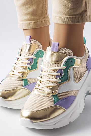 Séguin Damen-Sneaker in Weiß und Gold 2