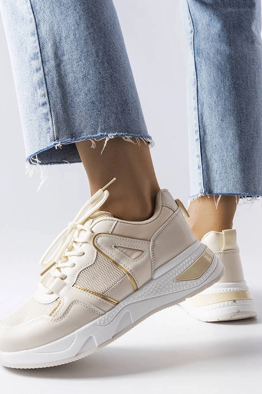 Beige Sneaker aus Materialmix Caya