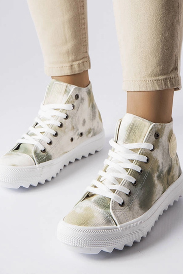 Grüne gemusterte Sneakers...