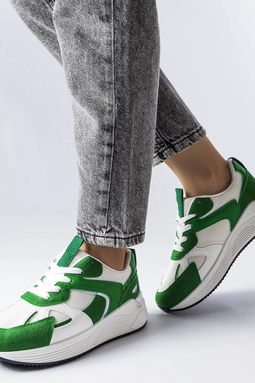 Grüne Sneakers aus Kombinationstoffen Riel 2