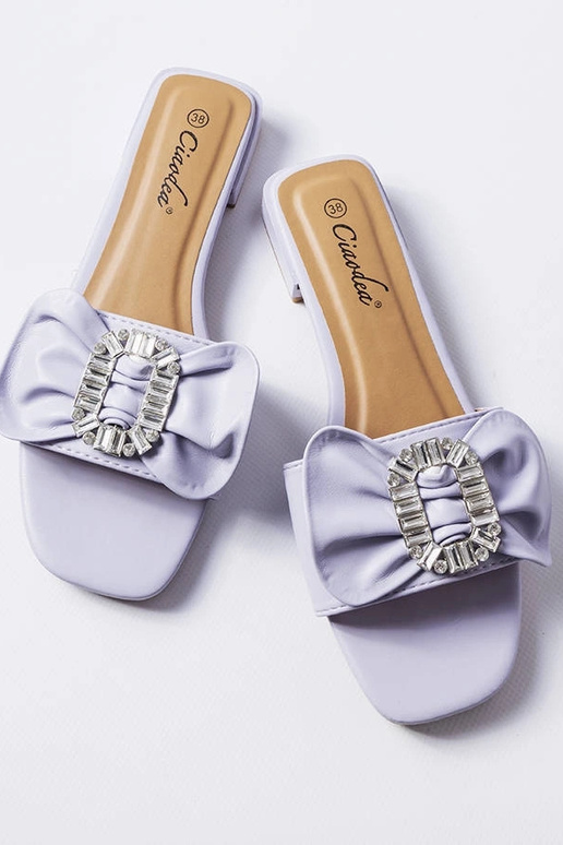 Lila elegante Sandalen mit Zirkonen Fifi