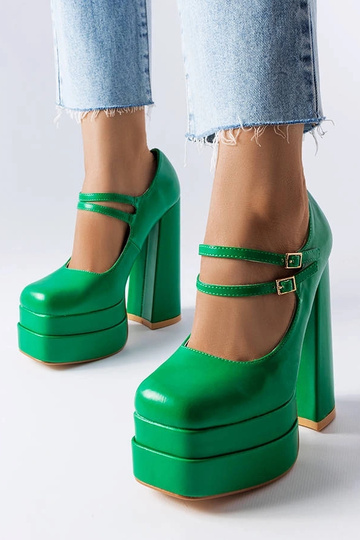 Grüne Chouinard Pumps mit...