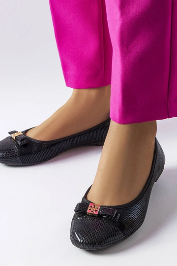 Schwarze elegante Ballerinas mit Schleife Lastra