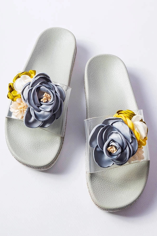 Graue Flip-Flops mit transparentem...