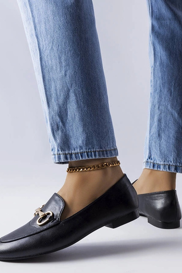 Schwarze Loafer mit Schnalle Philip 2