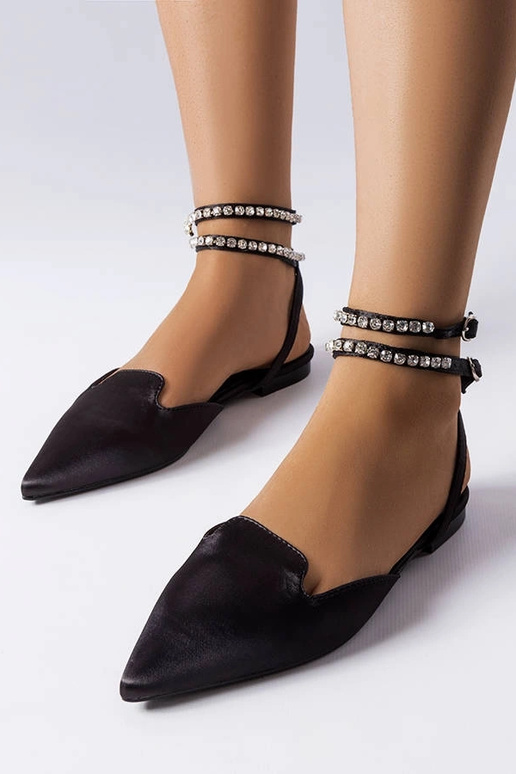 Schwarze Satinsandalen Hewes Schwarze Satinsandalen Hewes