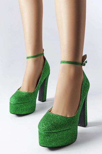 Bellamy grüne Glitzerpumps... 2