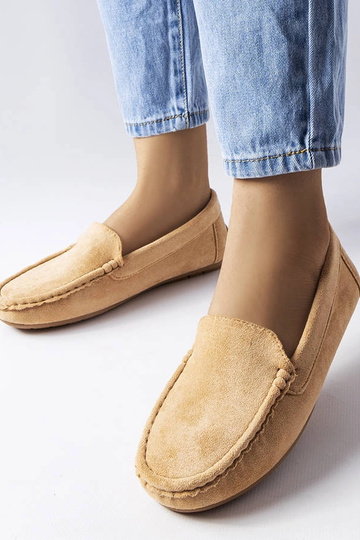 Beigefarbene Loafer mit...