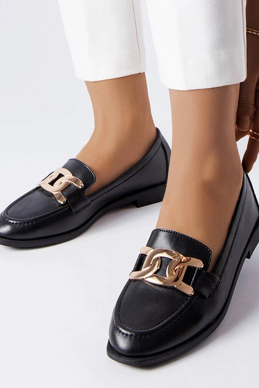 Schwarze Loafer mit Schnalle „Henrique“ Schwarze Loafer mit Schnalle „Henrique“