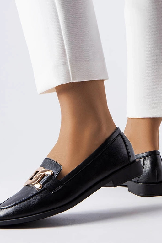 Schwarze Loafer mit Schnalle „Henrique“ Schwarze Loafer mit Schnalle „Henrique“