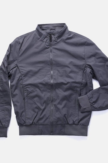 Graue Stehkragenjacke für Herren von Desroches