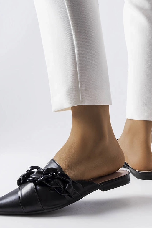 Schwarze elegante Flip-Flops mit...