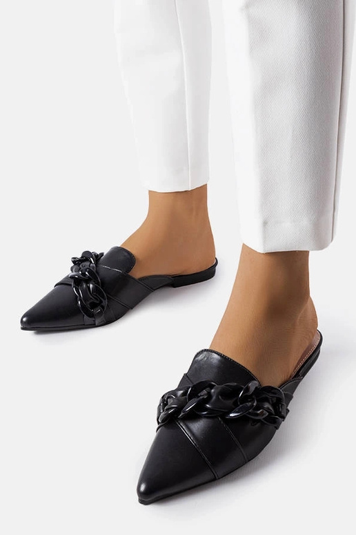 Schwarze elegante Flip-Flops mit...