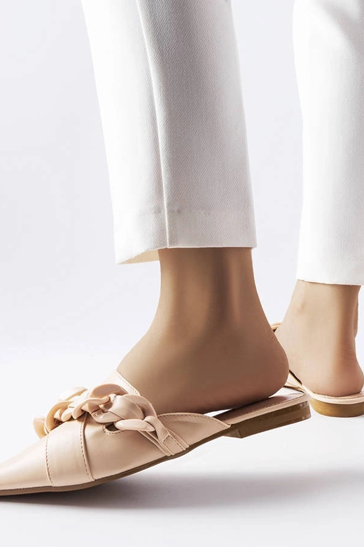 Beige elegante Flip-Flops mit...