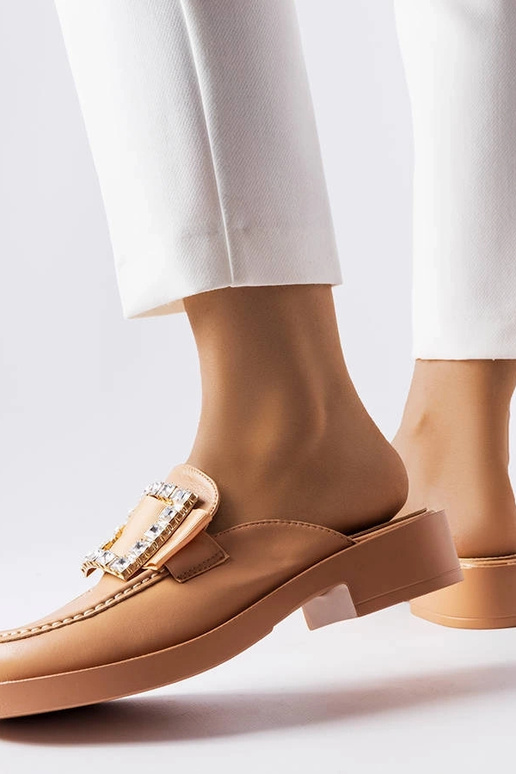 Braune Flip-Flops mit geschlossener...