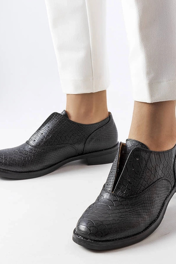 Schwarze Damen-Schnürschuhe aus Kunstleder Morel