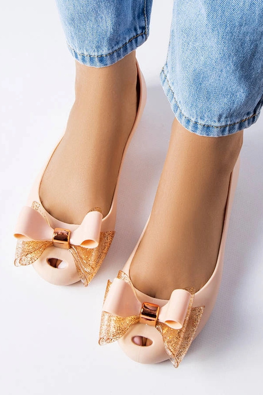 Beige Melissa Ballerinas mit Schleife... Beige Melissa Ballerinas mit Schleife...