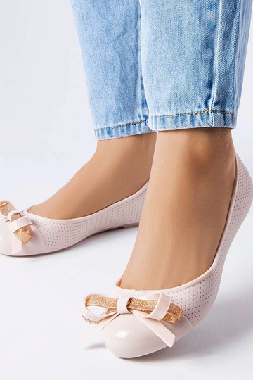 Beige Ballerinas mit...