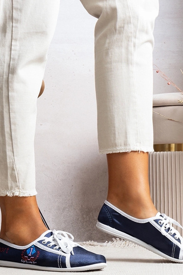 Marineblaue Woodstock Sneakers für Damen