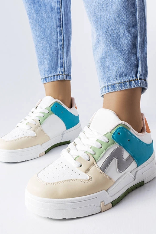 Beige und blaue Plateauschuhe von Harter Beige und blaue Plateauschuhe von Harter