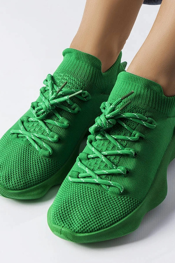 Côté-Sneakers aus grünem Stoff 2