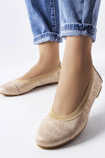 Crummit – Ballerinas in Beige-Metallic