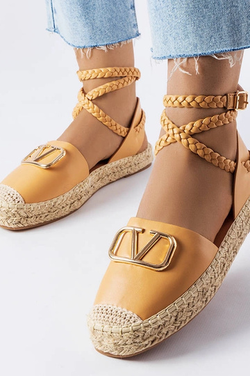 Braune geschnürte Espadrilles, „Parent"