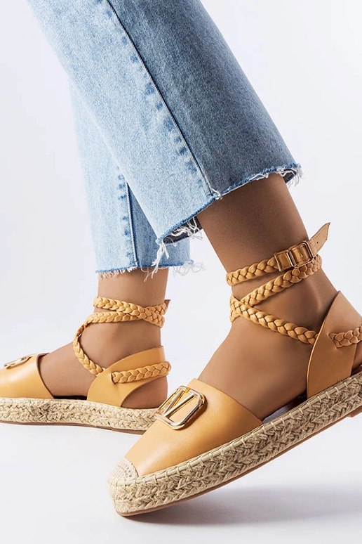 Braune geschnürte Espadrilles, „Parent"