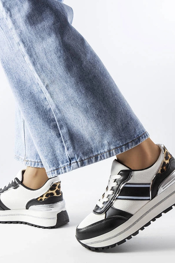 Schwarze Sneakers mit Glitzereinsätzen Lang 2