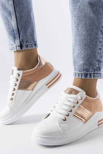 Weiße Sneakers mit rosa...