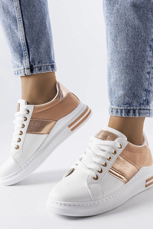 Weiße Sneakers mit rosa Einsätzen Deans Weiße Sneakers mit rosa Einsätzen Deans