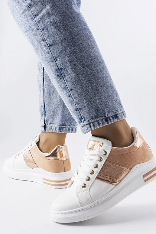 Weiße Sneakers mit rosa Einsätzen Deans Weiße Sneakers mit rosa Einsätzen Deans