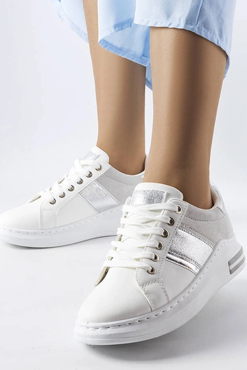 Weiße Sneakers mit grauen...