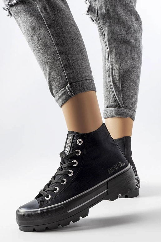 Schwarze High-Top-Sneakers „Big Star“... Schwarze High-Top-Sneakers „Big Star“...