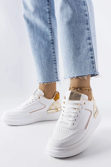 Weiße Sneakers mit beigen Einsätzen Margarita 2