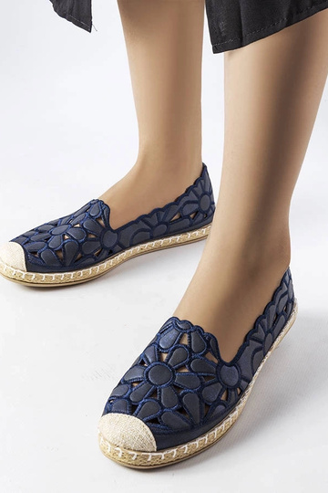 Marineblaue durchbrochene Espadrilles Lamarre