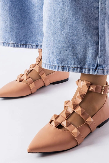 Beige Ballerinas mit...