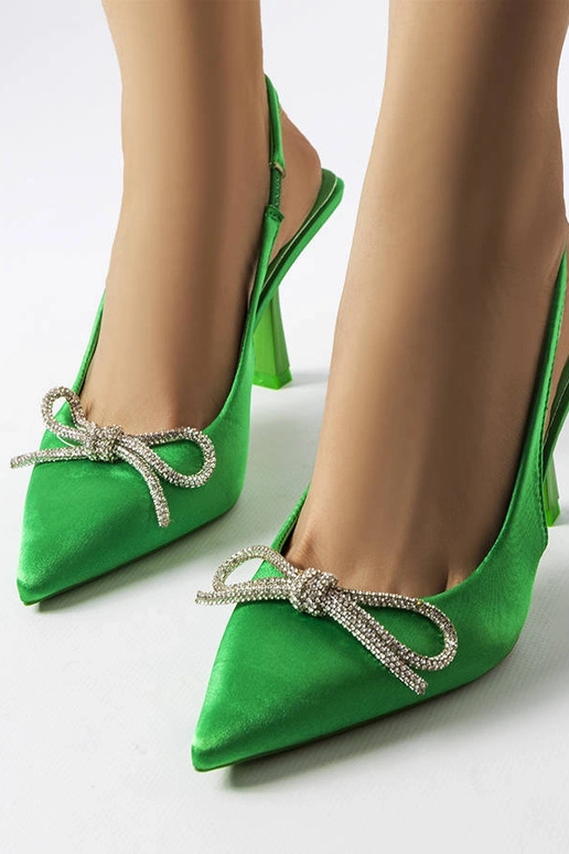 Grüne High Heels mit Schleife Wildrose Grüne High Heels mit Schleife Wildrose
