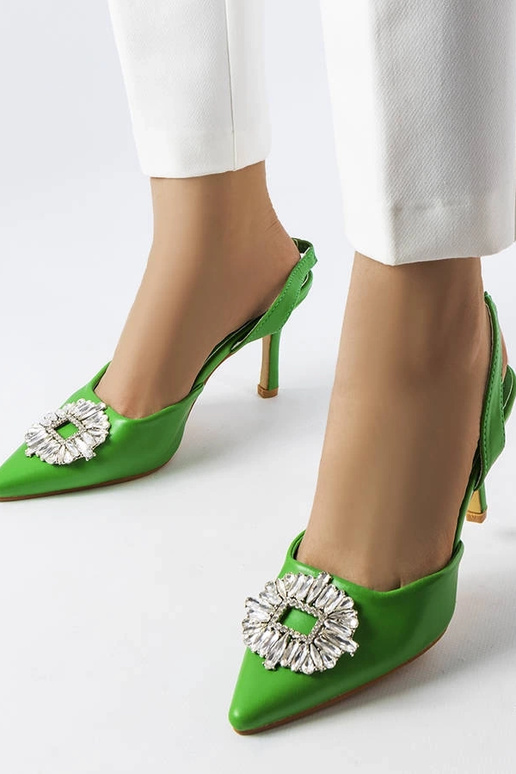 Grüne Strass-Pumps Moïse Grüne Strass-Pumps Moïse